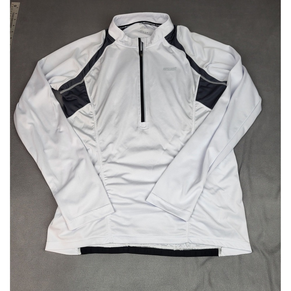 Arsuxeo Cycling Jersey Mens Large White Lightweight Quarter Zip Performance Bike